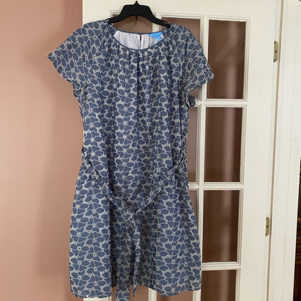 Draper James embroidered tie waist dress